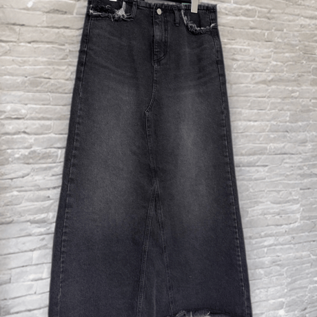 残りわずか　カットオフマキシ丈デニムスカート