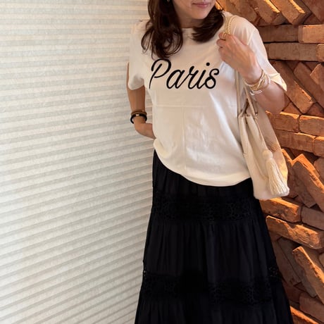 残りわずか　刺繍ロゴPARIS Tシャツ
