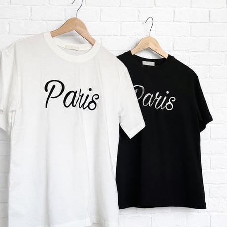 残りわずか　刺繍ロゴPARIS Tシャツ