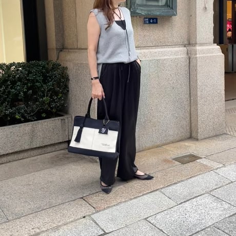 2026 サテンタックワイドパンツ