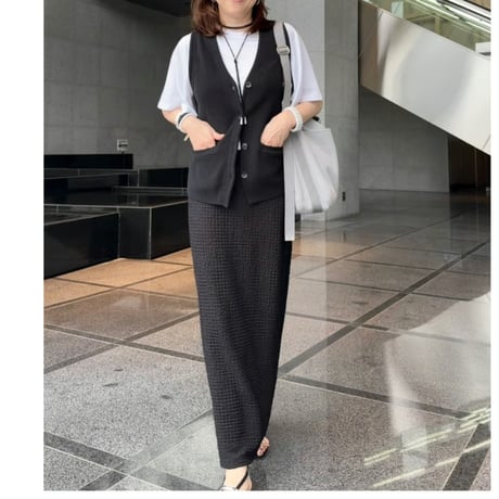 再入荷！エアリーワッフルロングスカート