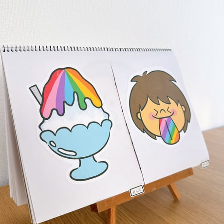 デジタル素材『かきごおり』保育教材、スケッチブックシアター素材