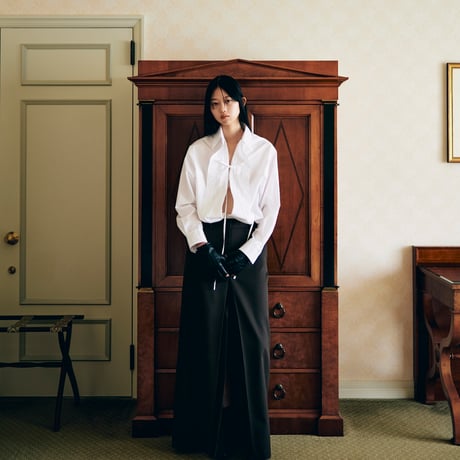 DUCHESS GABA WOOL/TAILORED TUCK SKIRT