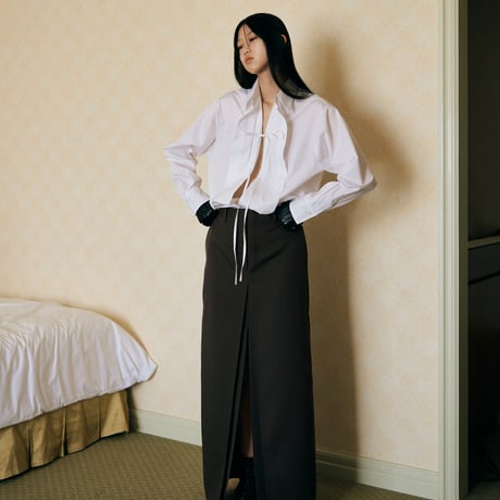 DUCHESS GABA WOOL/TAILORED TUCK SKIRT