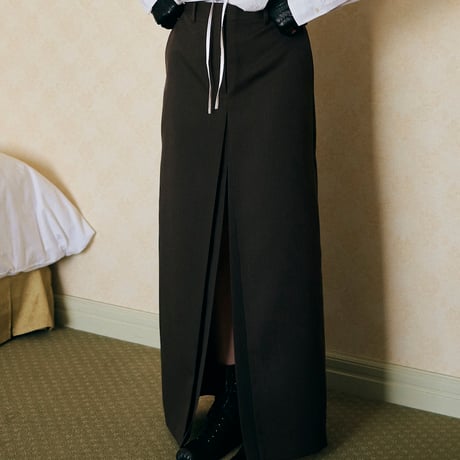 DUCHESS GABA WOOL/TAILORED TUCK SKIRT
