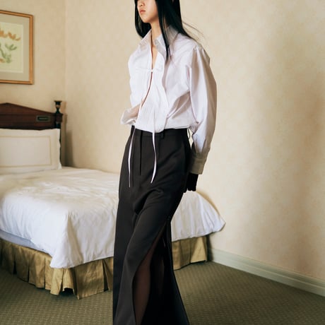 DUCHESS GABA WOOL/TAILORED TUCK SKIRT