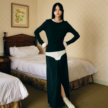 DUCHESS GABA WOOL/TAILORED TUCK SKIRT