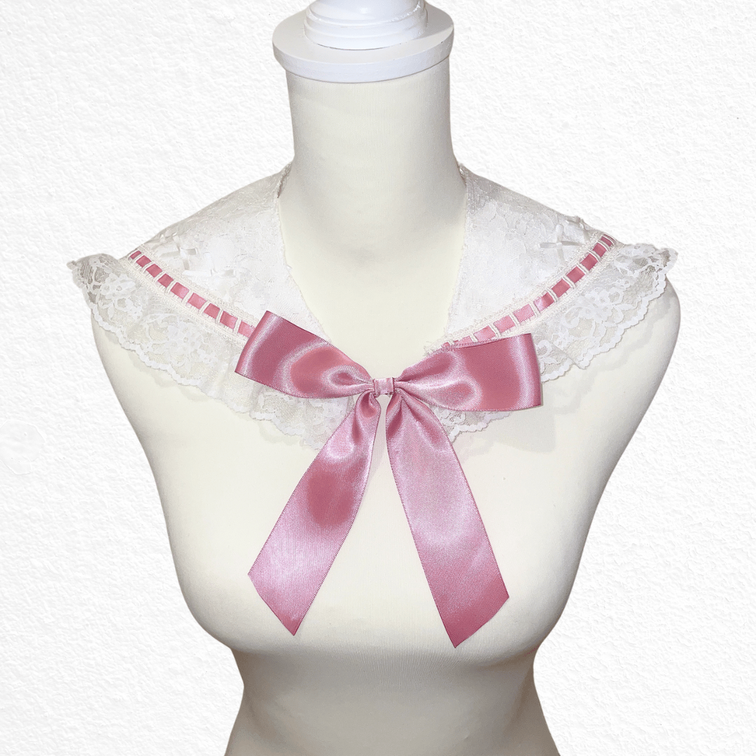 しゃんちゃん×kimishika】つけ襟♡ピンク | KIMISHIKA online shop