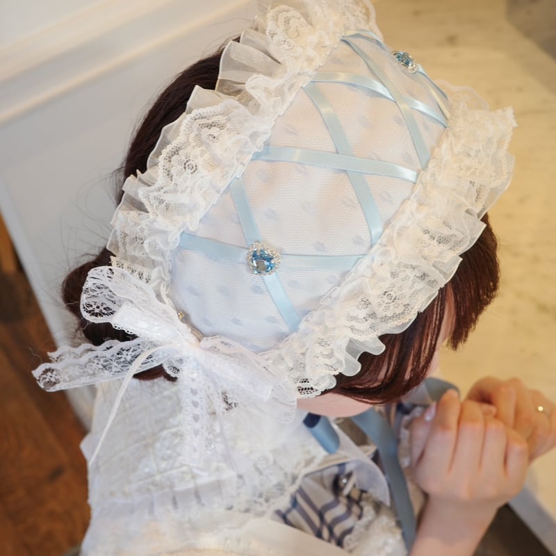 【美品】tegara ヘッドドレス Libraヘッドドレス（黒/黒白/黒赤/白/生成り) | Morun x Muuna