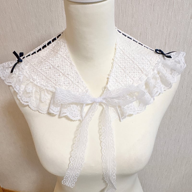レースつけ襟【ﾈｲﾋﾞｰ】 | KIMISHIKA online shop