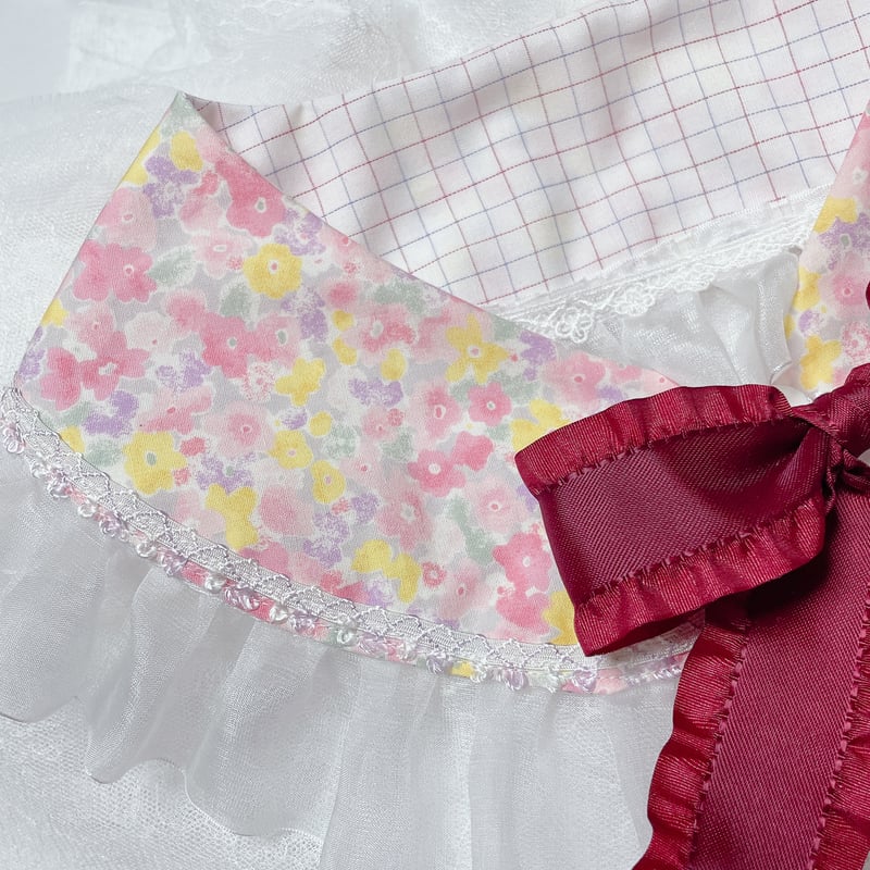 リバーシブル♡つけ襟【ﾋﾟﾝｸ×ﾌﾞﾛｯｸ】 | KIMISHIKA online shop