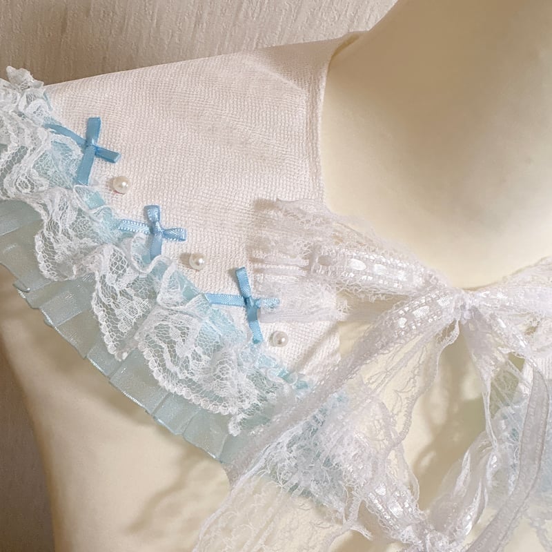 レースつけ襟【ﾗｲﾄﾌﾞﾙｰ】 | KIMISHIKA online shop
