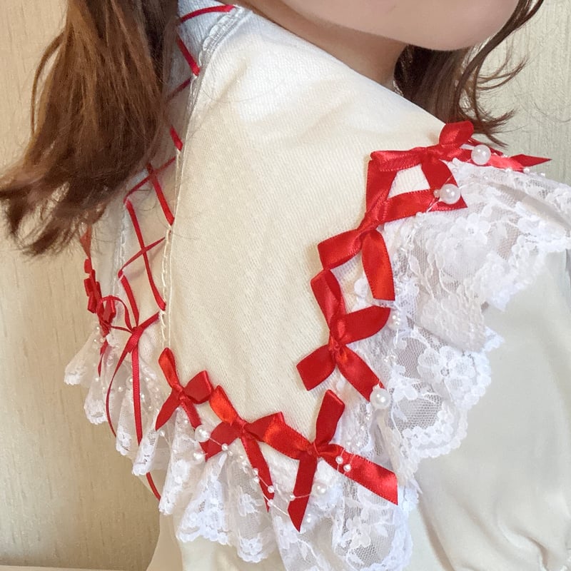 レースつけ襟【ﾚｯﾄﾞ】 | KIMISHIKA online shop