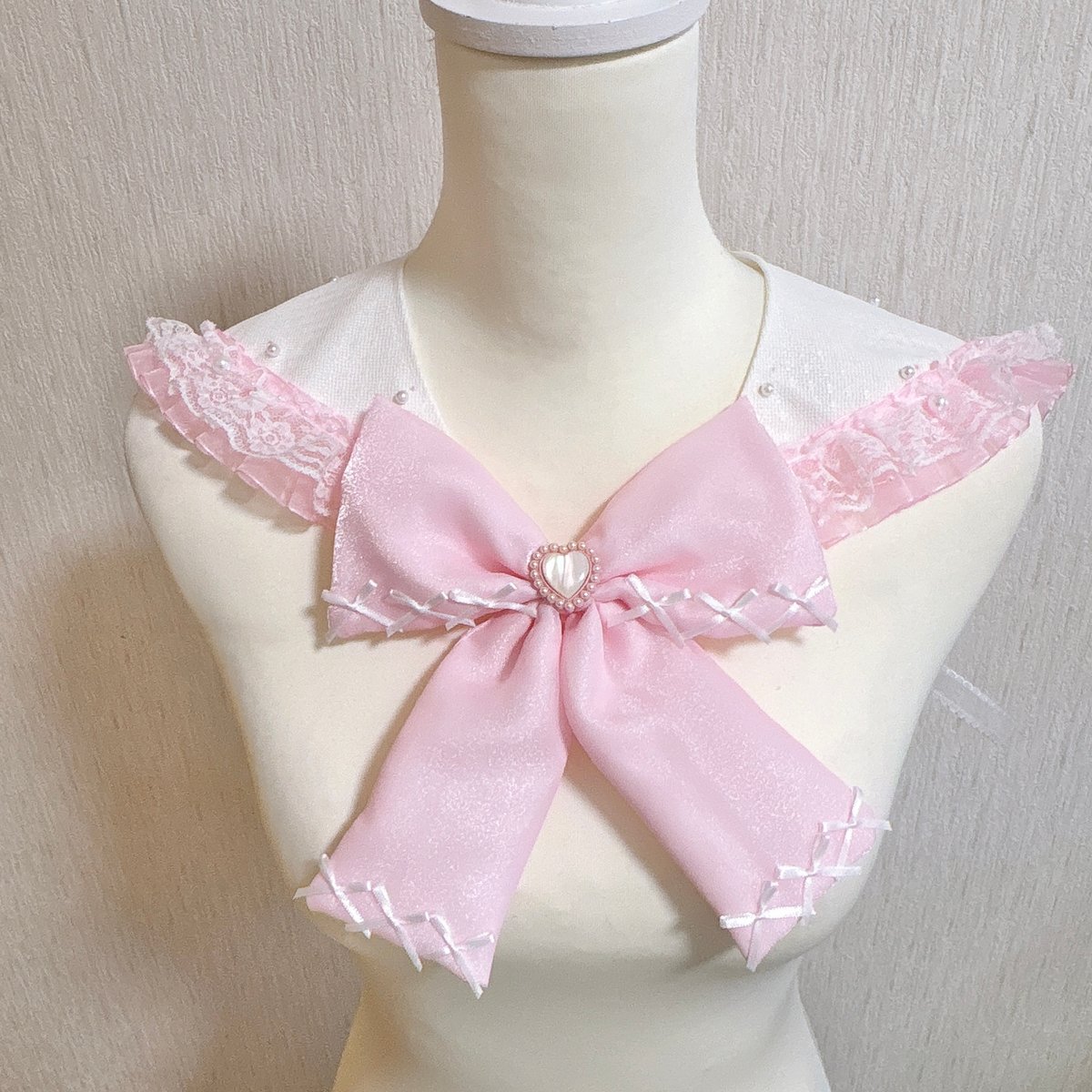 レースつけ襟【ﾋﾟﾝｸ】 | KIMISHIKA online shop