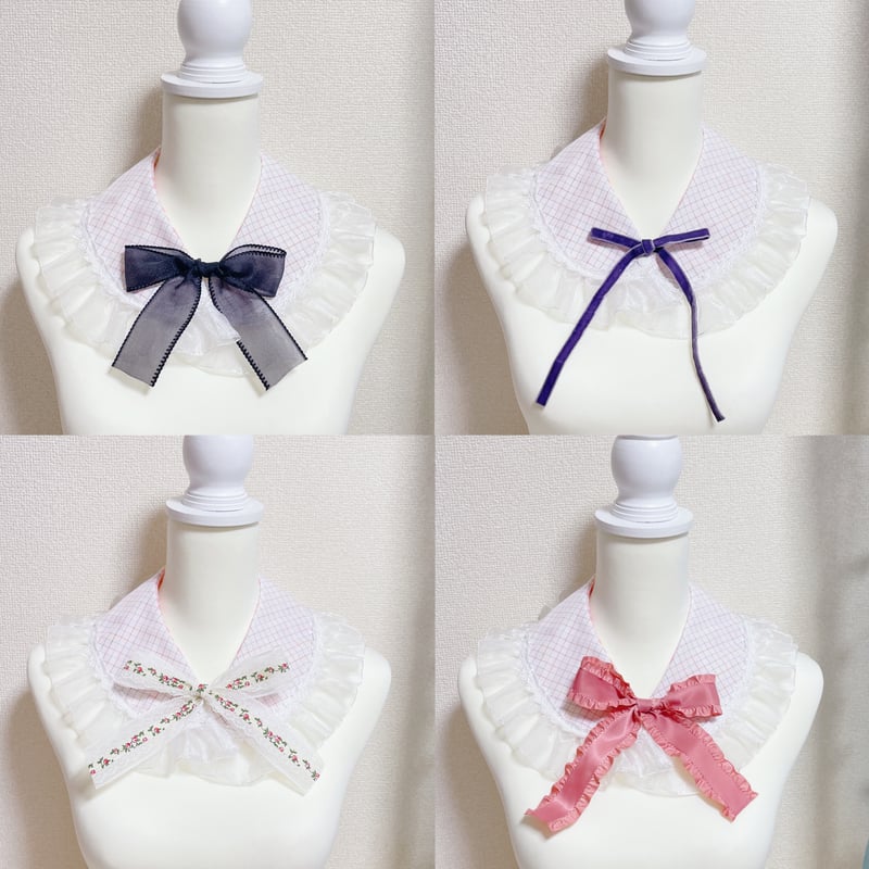 リバーシブル♡つけ襟【ﾋﾟﾝｸ×ﾌﾞﾛｯｸ】 | KIMISHIKA online shop