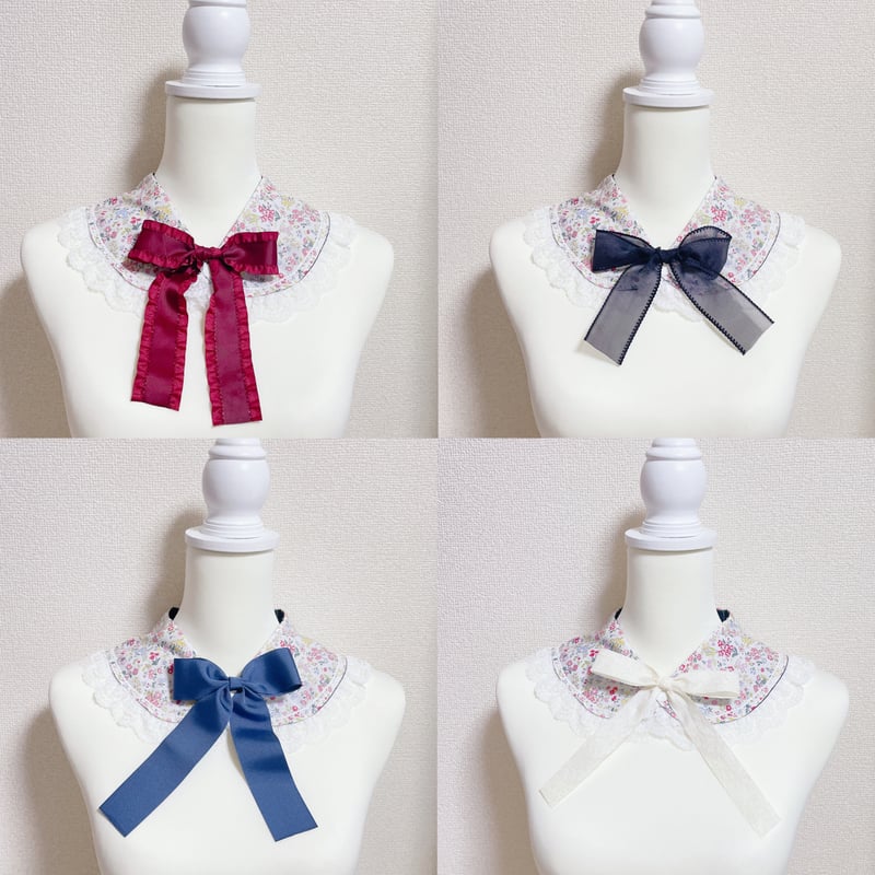 リバーシブル♡つけ襟【ﾁｪｯｸ×ﾌﾗﾜｰ】 | KIMISHIKA online shop