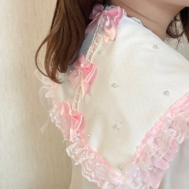 レースつけ襟【ﾋﾟﾝｸ】 | KIMISHIKA online shop