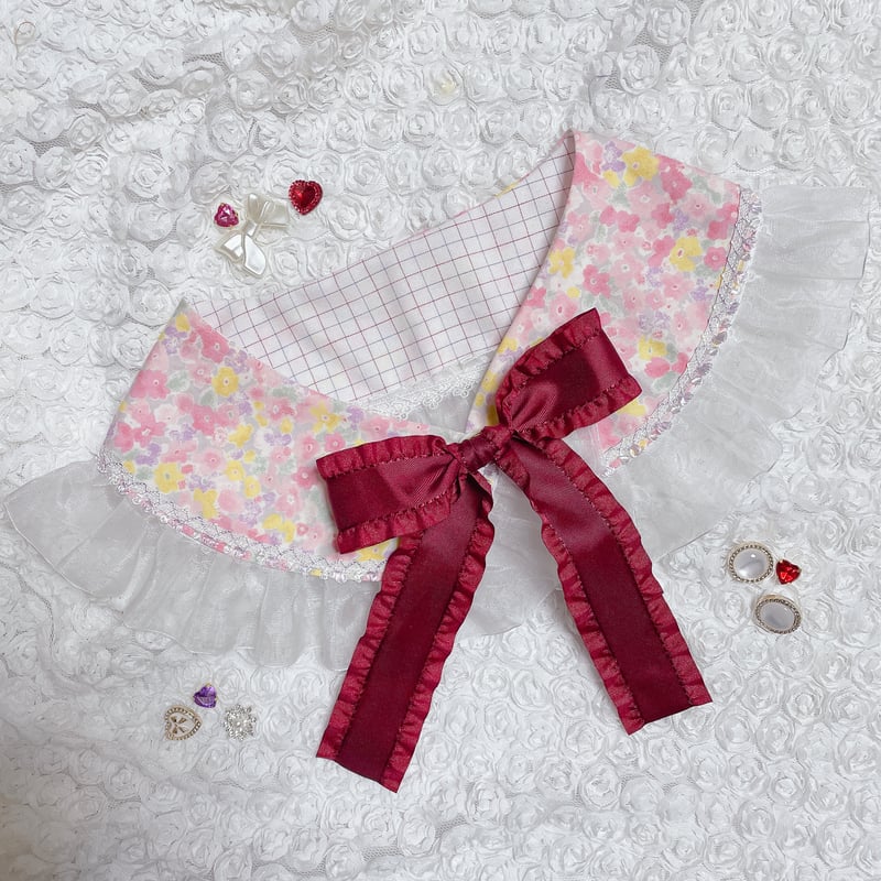 リバーシブル♡つけ襟【ﾋﾟﾝｸ×ﾌﾞﾛｯｸ】 | KIMISHIKA online shop