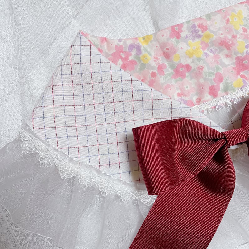 リバーシブル♡つけ襟【ﾋﾟﾝｸ×ﾌﾞﾛｯｸ】 | KIMISHIKA online shop
