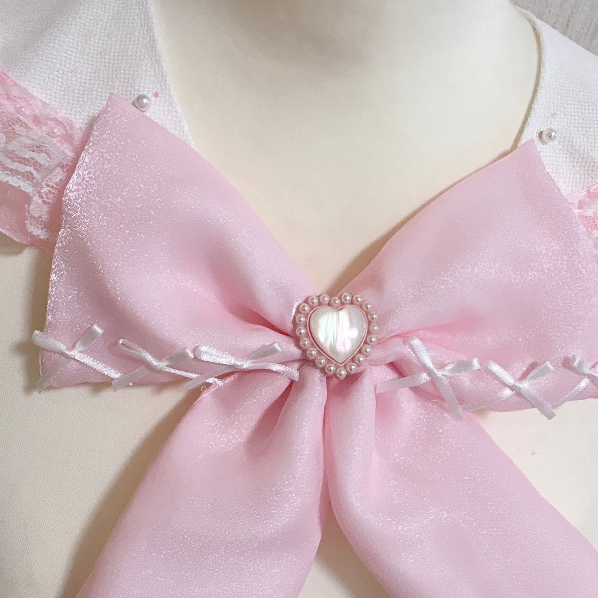 レースつけ襟【ﾋﾟﾝｸ】 | KIMISHIKA online shop