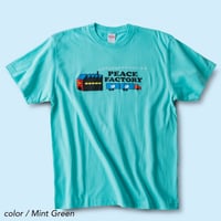 竹内俊太郎×PEACE FACTORY "工場" 半袖Tシャツ #ミントグリーン
