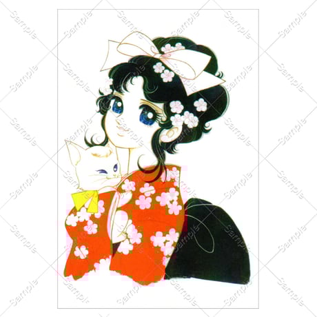 ポストカード*着物を着た女の子