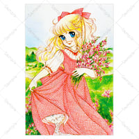 ポストカード*赤いチェックのドレス