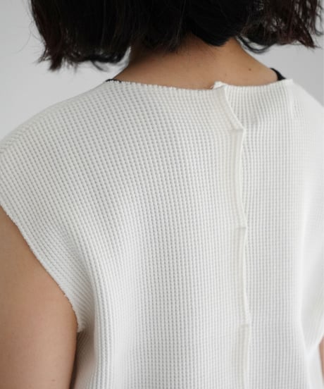 METHO / waffle through fit vest (2 COLORS)