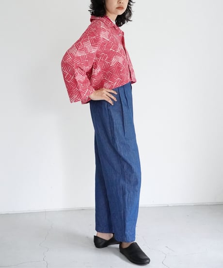 AS YET UNNAMED. / The Barrel Work Trousers (Light Indigo Denim)