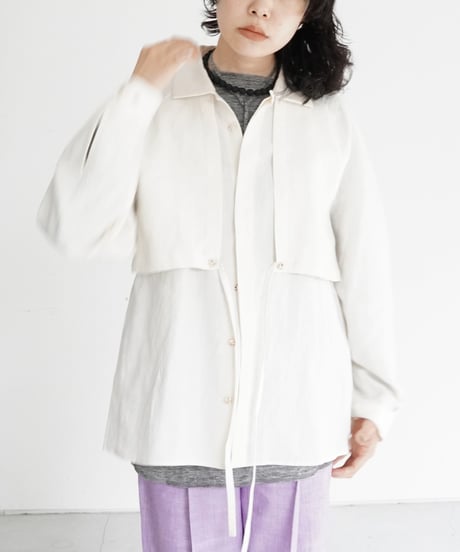 AS YET UNNAMED. - 'the essential line' / Raglansleeve Oversized Shirts (Linen-Ivory)