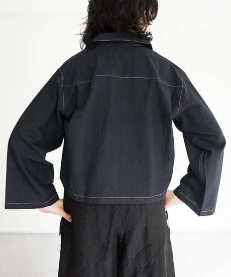 KROMALUDI / Hand Woven Short Length Top (Black)