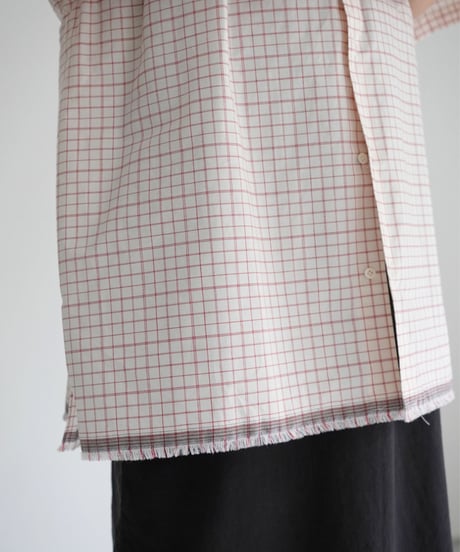 METHO / opencollor flat shirt (RED CHECK)
