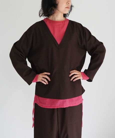 METHO / V neck easy shirt (3 COLORS)