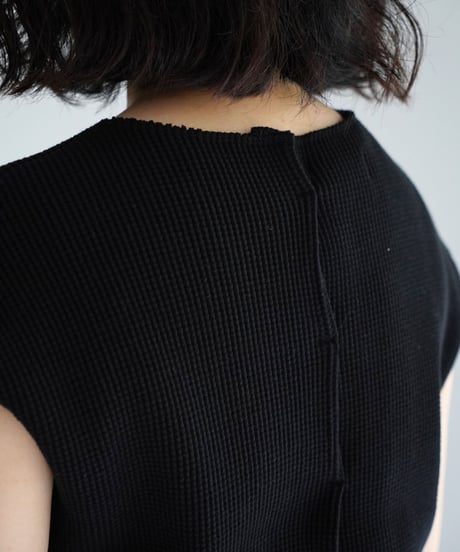 METHO / waffle through fit vest (2 COLORS)