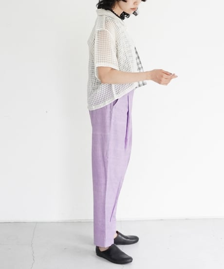 KROMALUDI / Hand Woven Cotton Tapered Pant (Purple)