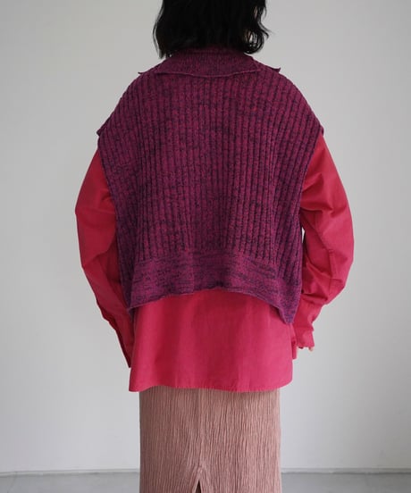 METHO / harinuki knit vest - short length (2 COLORS)