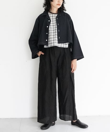 KROMALUDI / Hand Woven Short Length Top (Black)