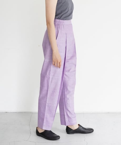 KROMALUDI / Hand Woven Cotton Tapered Pant (Purple)