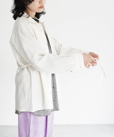 AS YET UNNAMED. - 'the essential line' / Raglansleeve Oversized Shirts (Linen-Ivory)