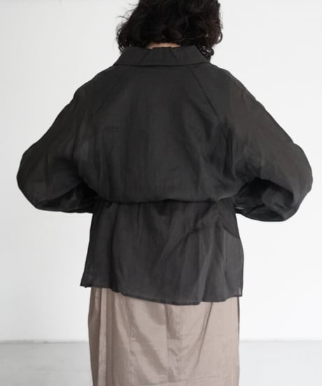 AS YET UNNAMED. - 'the essential line' / Raglansleeve Oversized Shirts (Ramie-Black)