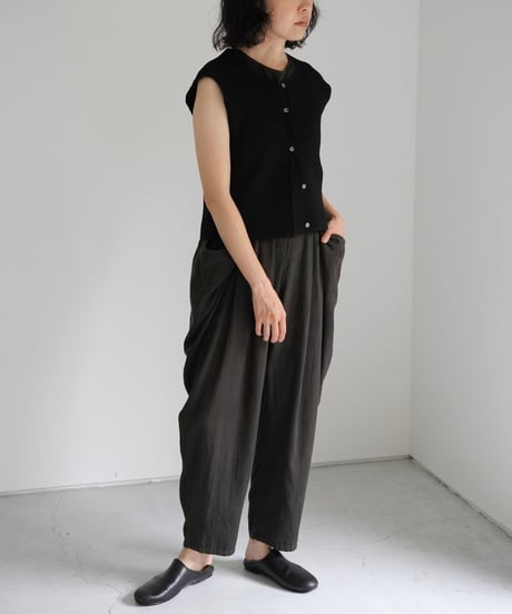 METHO / waffle through fit vest (2 COLORS)