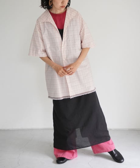 METHO / opencollor flat shirt (RED CHECK)