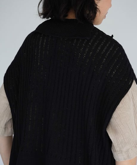 METHO / harinuki knit vest - short length (2 COLORS)