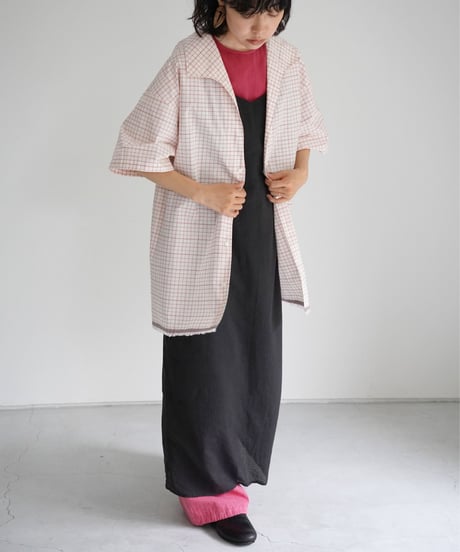 METHO / opencollor flat shirt (RED CHECK)