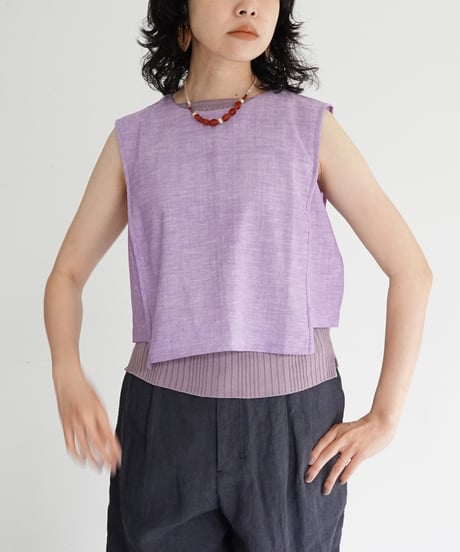 KROMALUDI / Hand Woven Sleeveless Top (Purple)