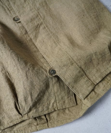 SOMEYA+METHO+puraa / handle button short vest (botanical khaki)