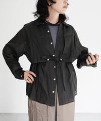 AS YET UNNAMED. - 'the essential line' / Raglansleeve Oversized Shirts (Ramie-Black)