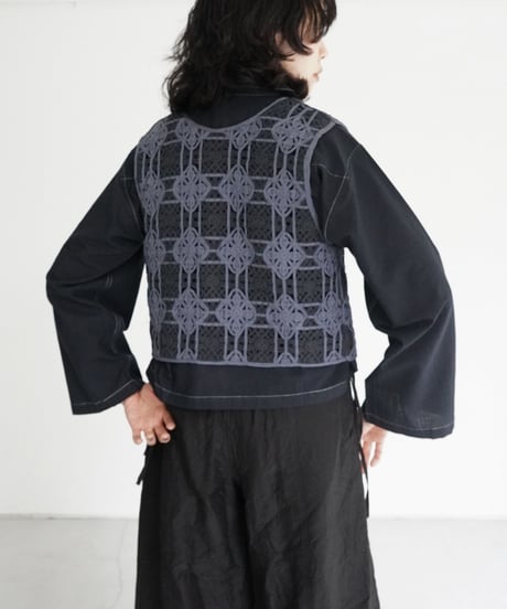 KROMALUDI / Hand Woven Short Length Top (Black)