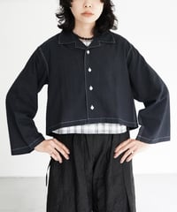 KROMALUDI / Hand Woven Short Length Top (Black)