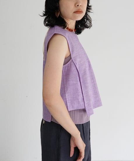 KROMALUDI / Hand Woven Sleeveless Top (Purple)